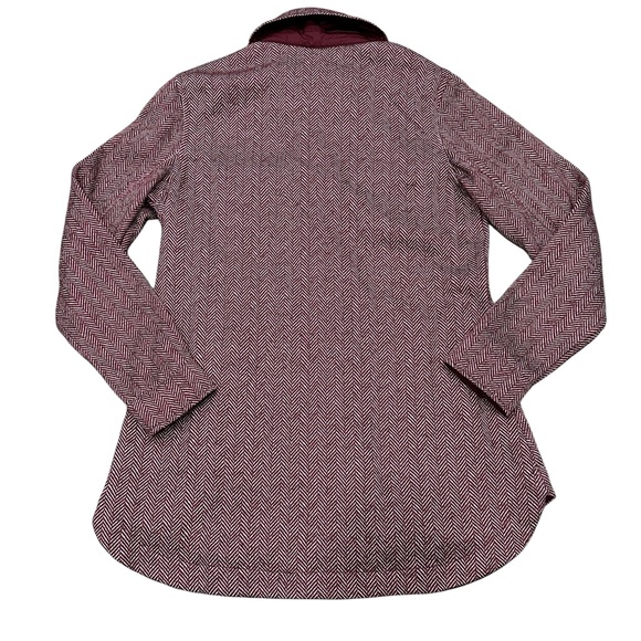 Lands End XS Sweater Fleece Shirt Jacket Herringbone Snap Closure Pockets NWT - Picture 4 of 11